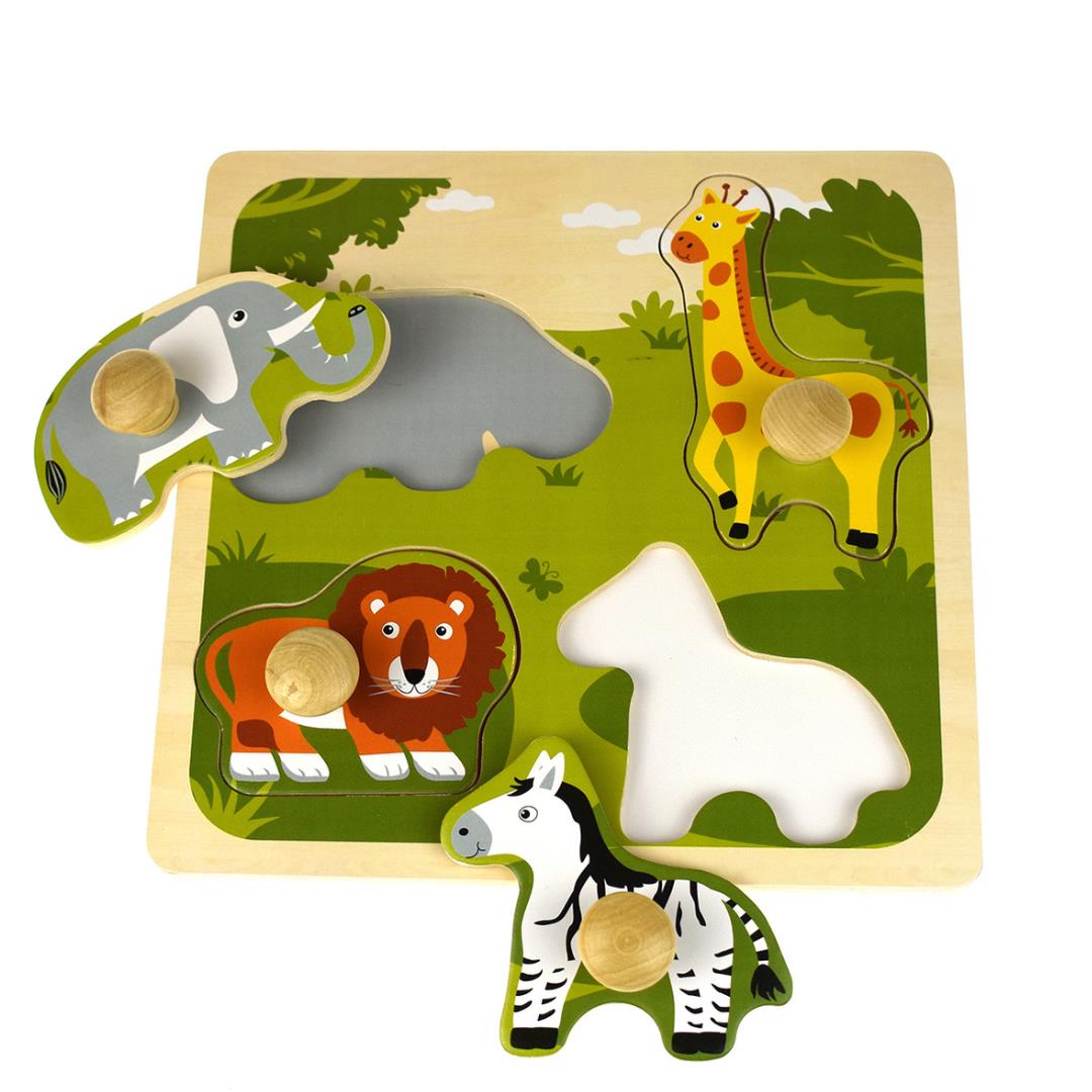 Safari Animal Wooden Peg Puzzle Safari Animal Wooden Peg Puzzle