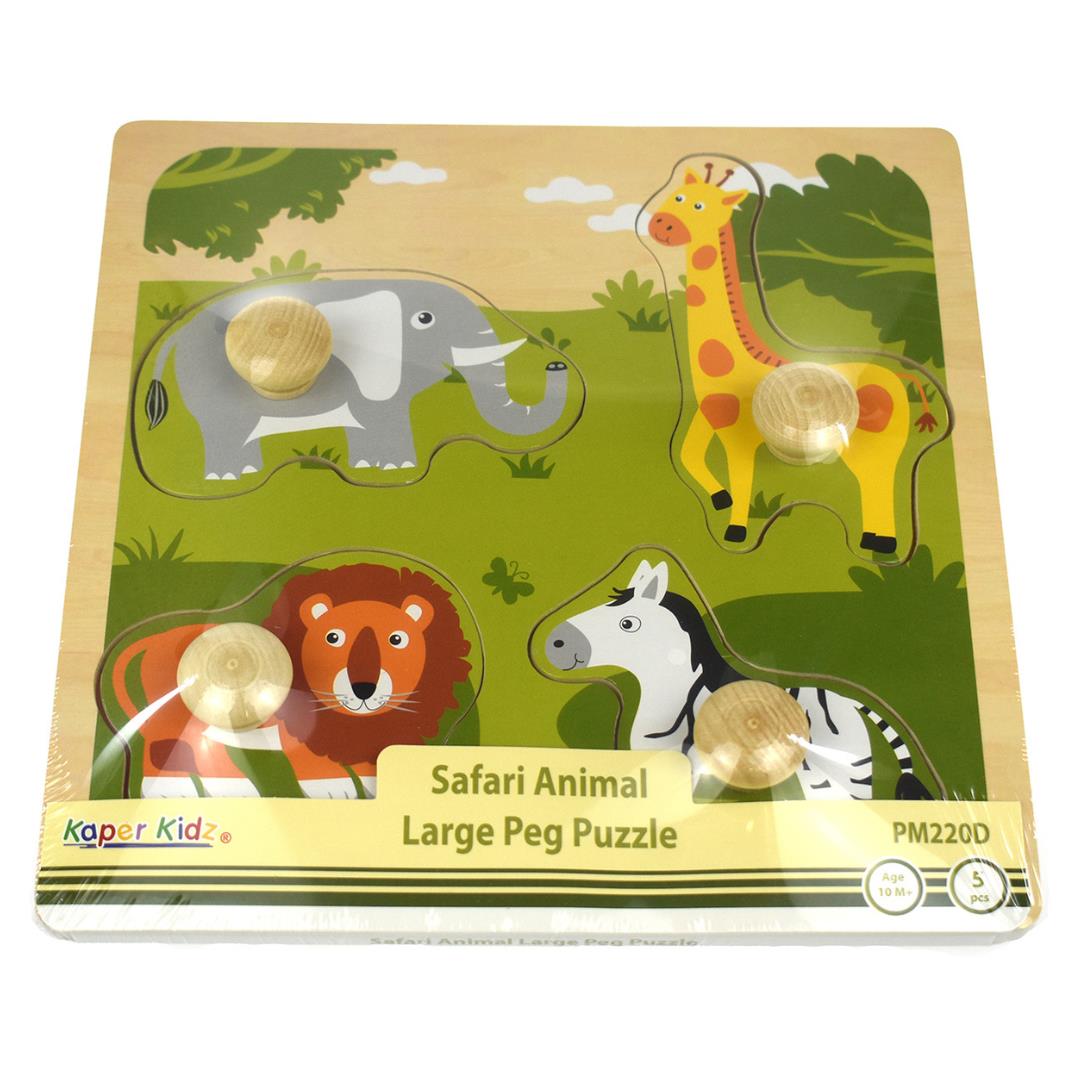 Safari Animal Wooden Peg Puzzle Safari Animal Wooden Peg Puzzle