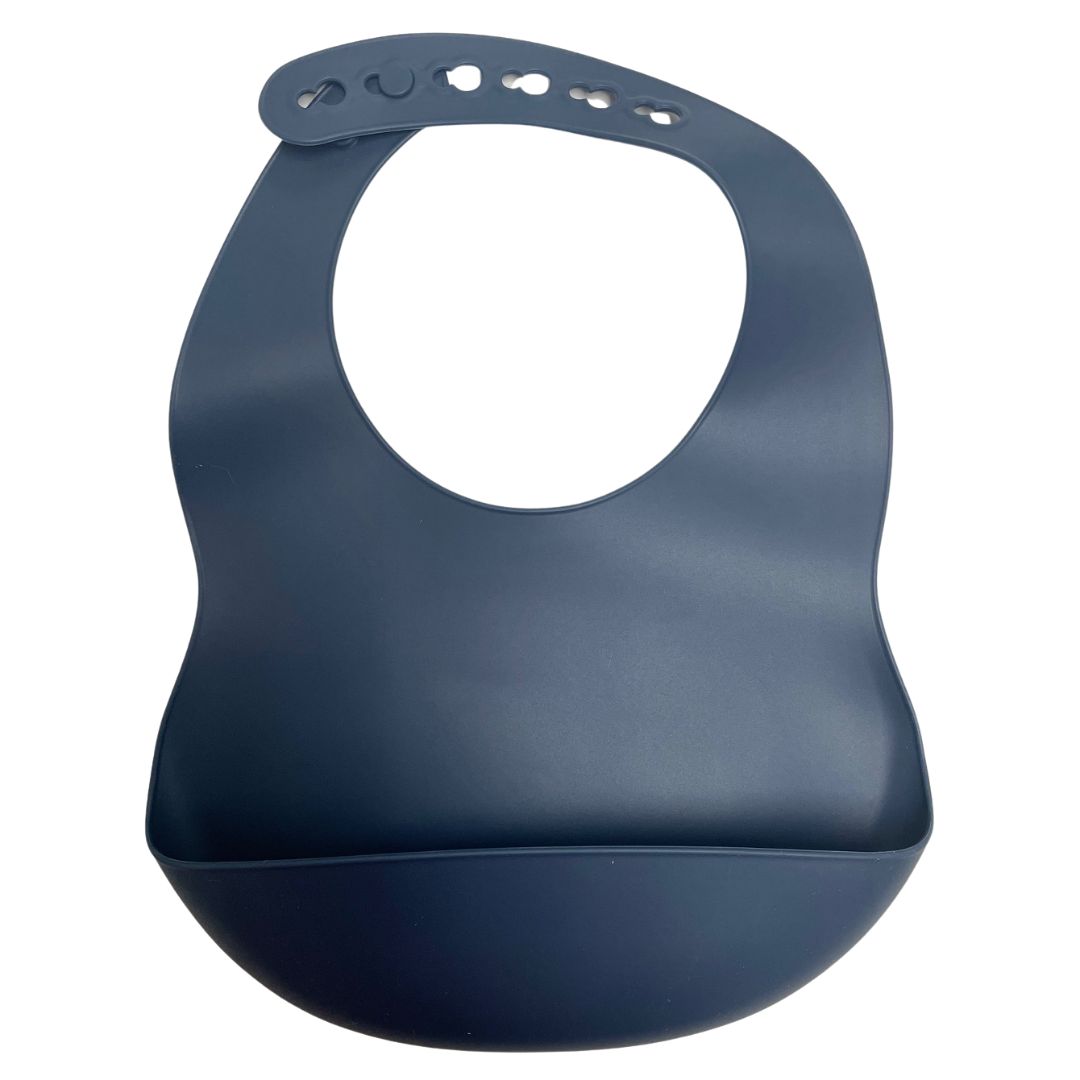 Silicone Baby Bib - Navy Blue