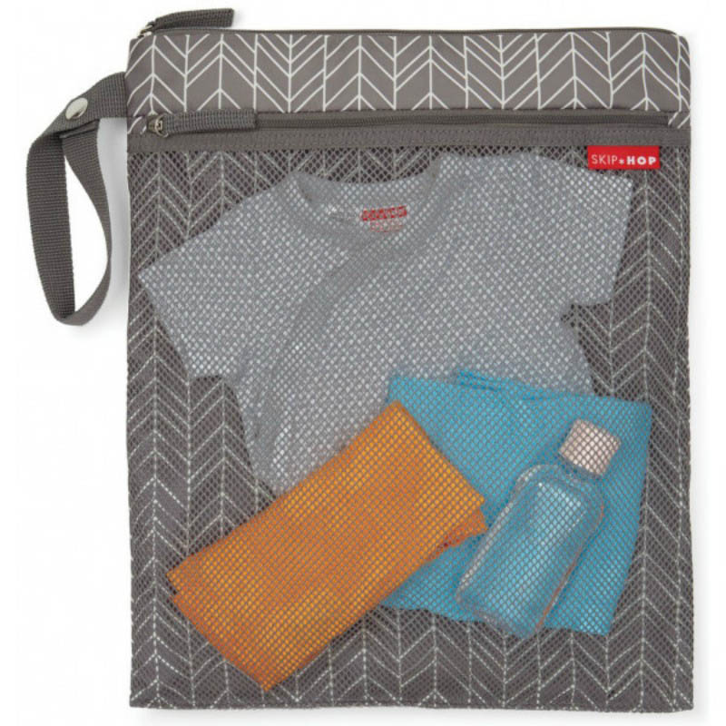 Skip Hop-Grab and Go Wet and Dry Bag-Grey Feather