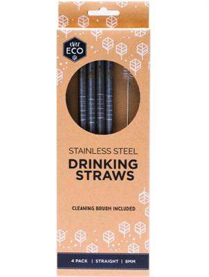 Stainless Steel Drinking Straws 4 pack and Brush
