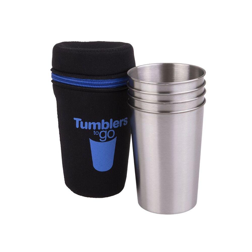 Stainless Steel Tumblers to Go 350ml Set 4 with case