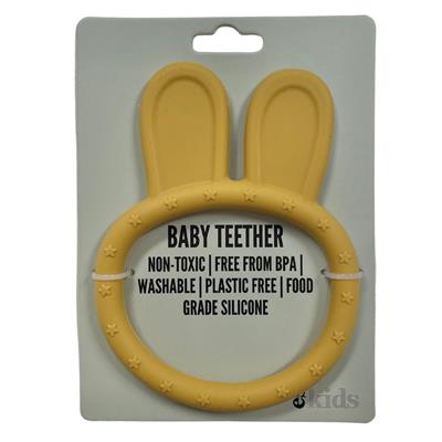 Teether Silicone Bunny Ring - Mustard