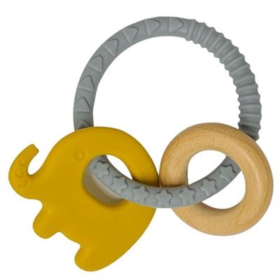 Teether Silicone Ring Elephant - Grey