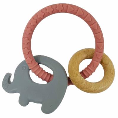 Teether Silicone Ring Elephant - Pink