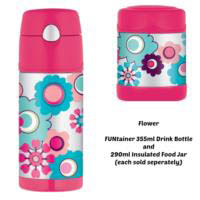Thermos Funtainer 290ml Insulated Food Jar - Pink Flowers