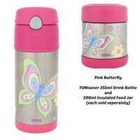 Thermos Funtainer 290ml Insulated Food Jar - Pink Butterfly