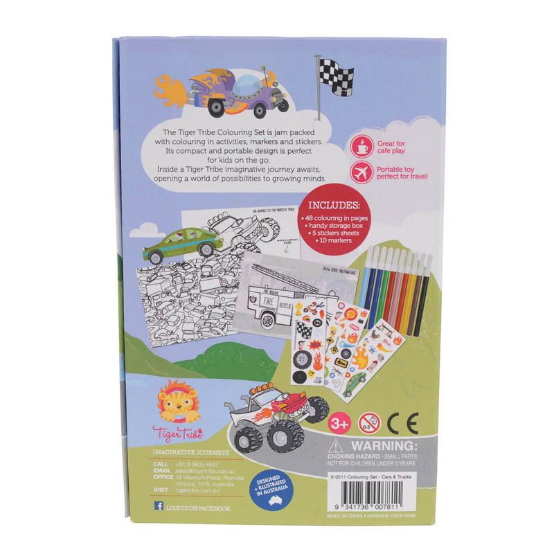 Tiger Tribe - Cars and Trucks Colouring Set