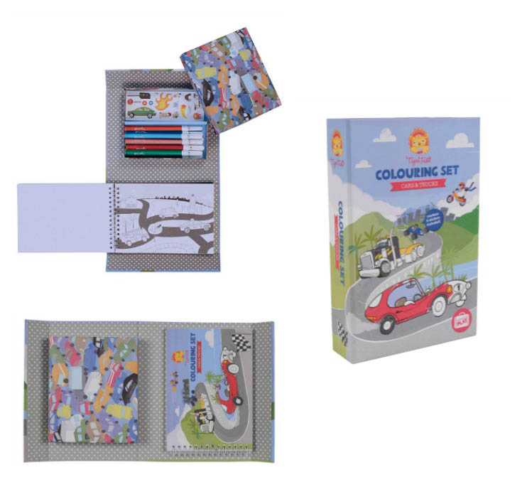 Tiger Tribe Cars and Trucks Colouring Set