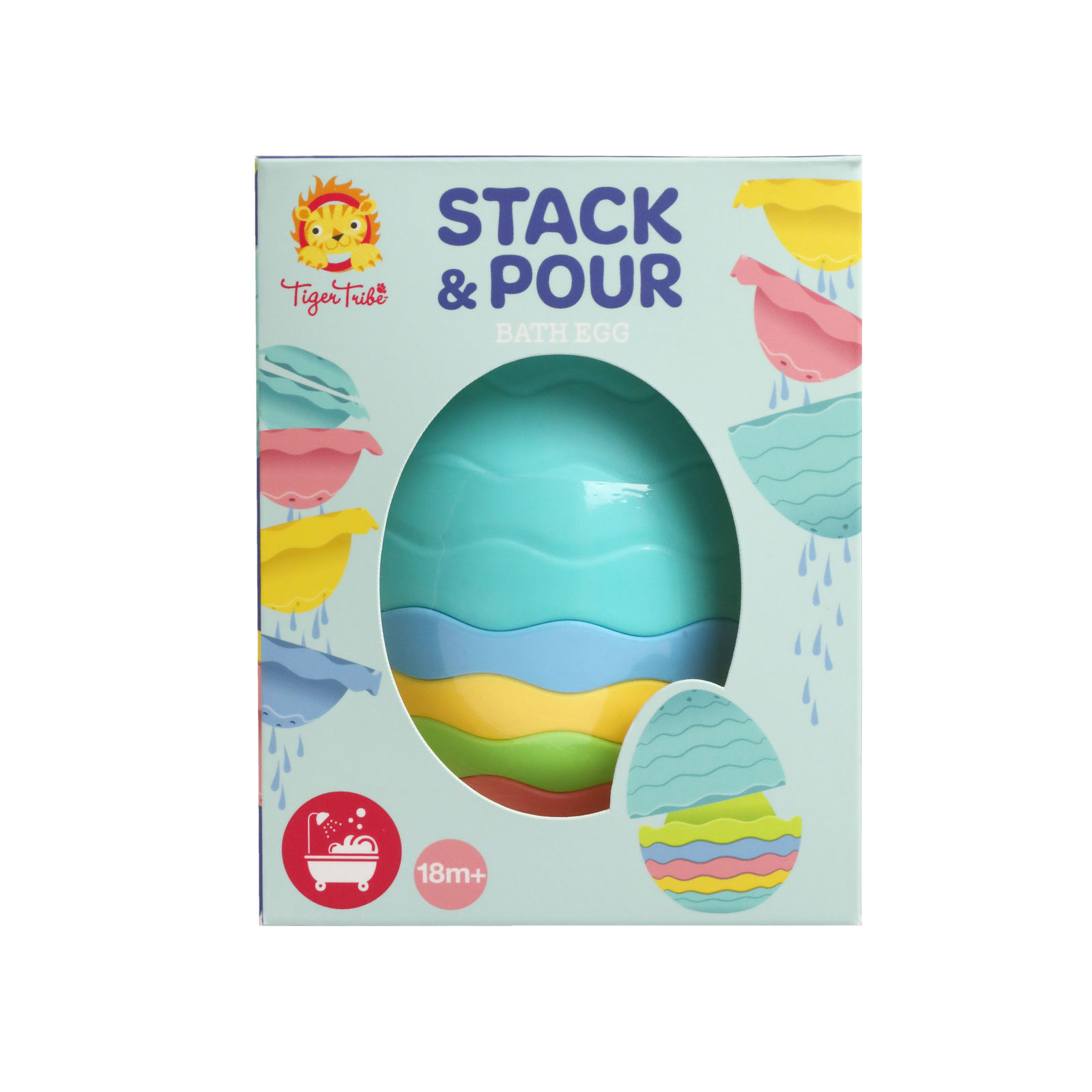 Tiger Tribe Stack and Pour Bath Egg | Bath Toys