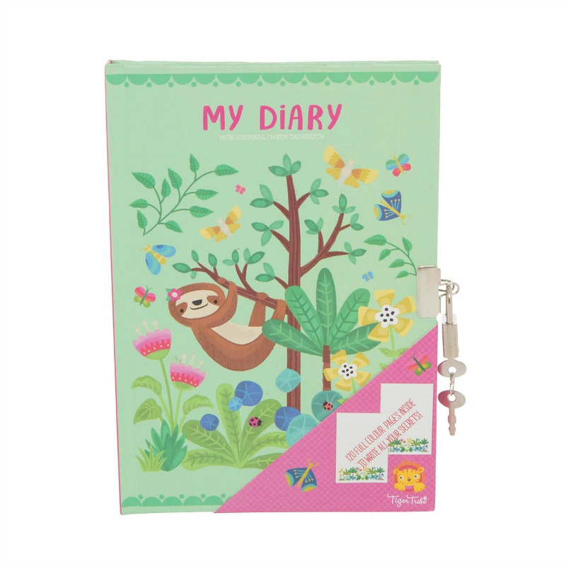 Tiger Tribe Tropical Sloth Lockable Diary