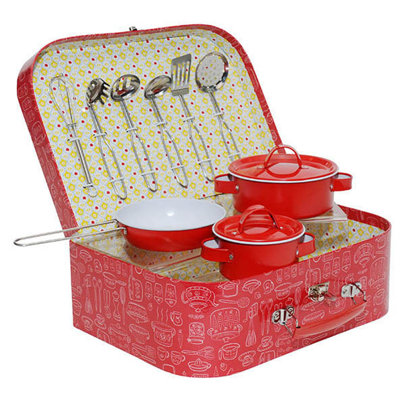  Vintage  Tin Kitchen  Set  Pretend Play Tiger Tribe Toys