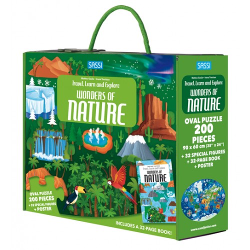 Travel, Learn and Explore Wonders of Nature Puzzle and Book Set 205 pcs