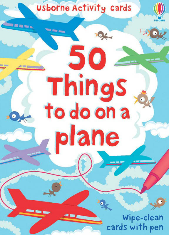 Usborne 50 Things To Do On A Plane Wipe Clean Cards&Pen