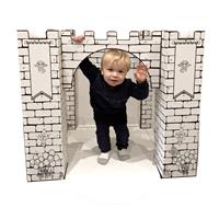 White Cardboard Castle Printed