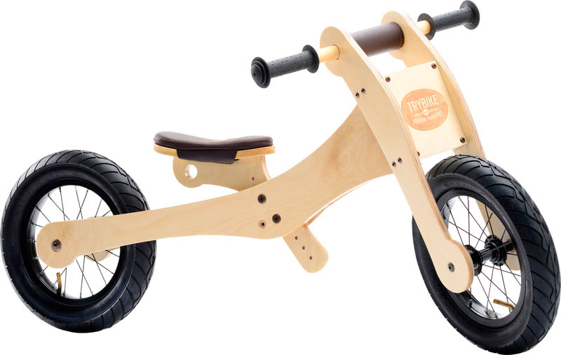 Wooden 4-in-1 Trybike - Brown Trim Stage 2