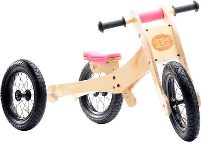 Wooden 4-in-1 Trybike - Pink Trim