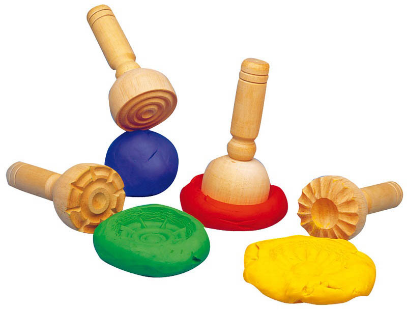 Wooden 4 Dough Stampers
