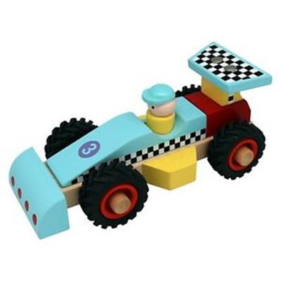 blue race car toy