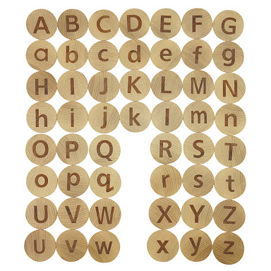 Wooden Round Uppercase Letter Discs (lowercase in image is unavailable)