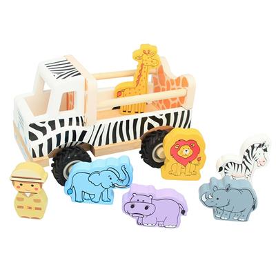 Wooden Safari Truck with Animals Toy