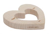 Wooden Story Heart Maple Wood Teether