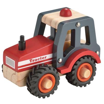 Wooden Tractor Toy Red
