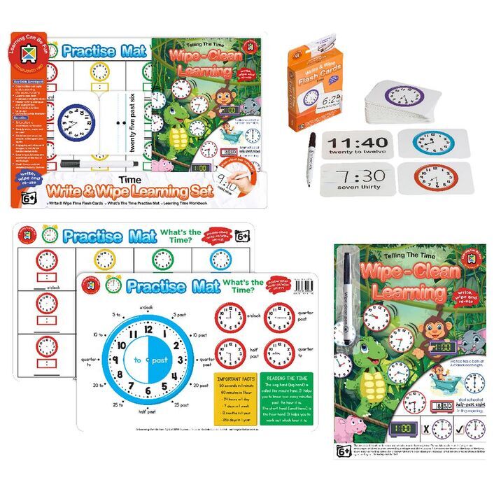  Write and Wipe Learning Set Time Skills